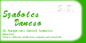 szabolcs dancso business card